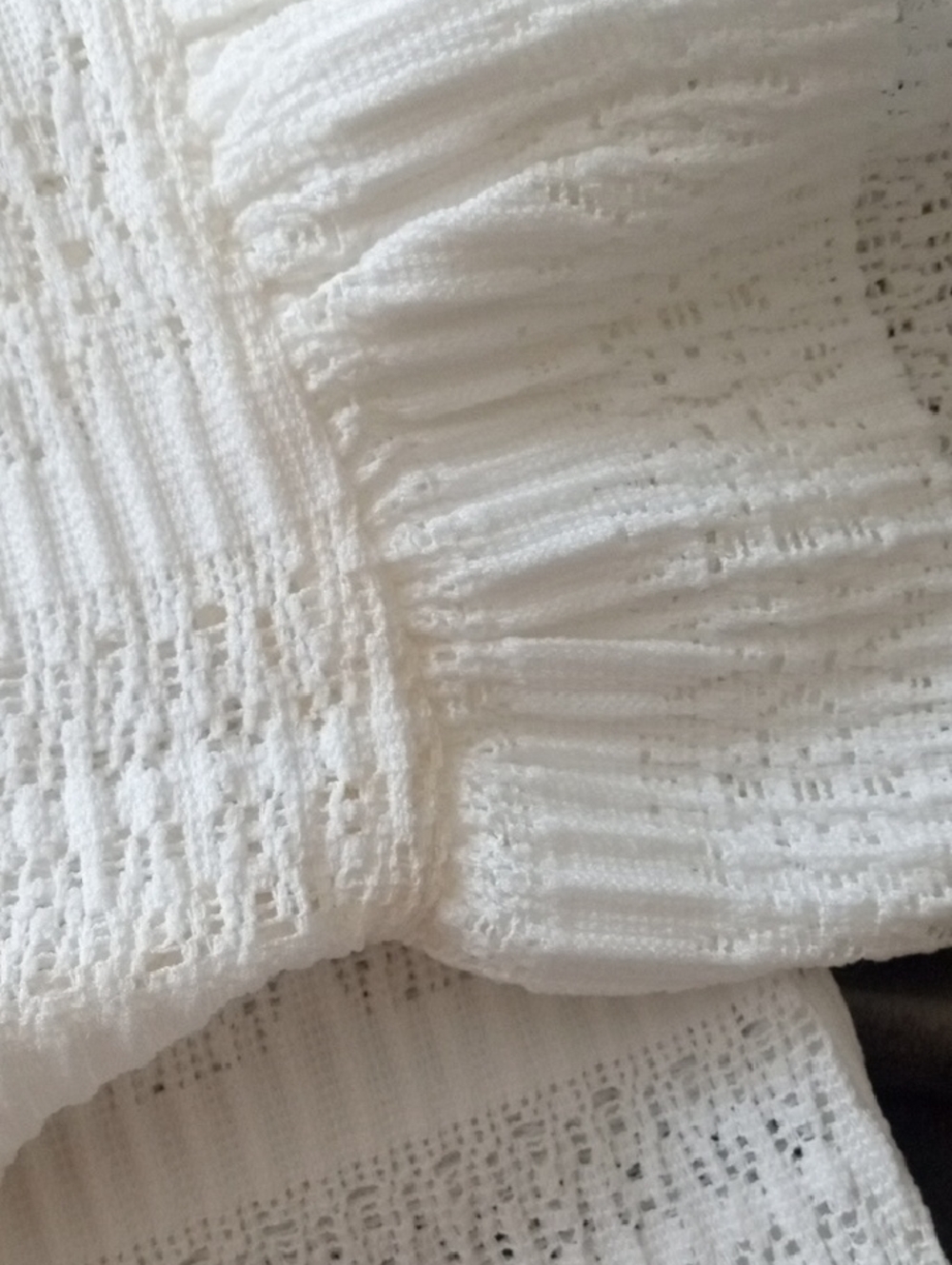 Marc New York Jeans NWT White Ruffle Sleeve Stretch Lace Tank Size S - Picture 9 of 13
